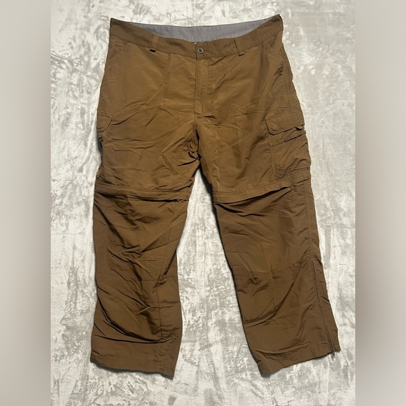Cabelas Tear Away Pants Mens 42x30 Cargo Brown Pockets Outdoor - Picture 1 of 8